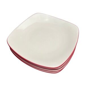 Noritake Appetizer/Salad Plates Raspberry Colorwave Square Stoneware Set of 4